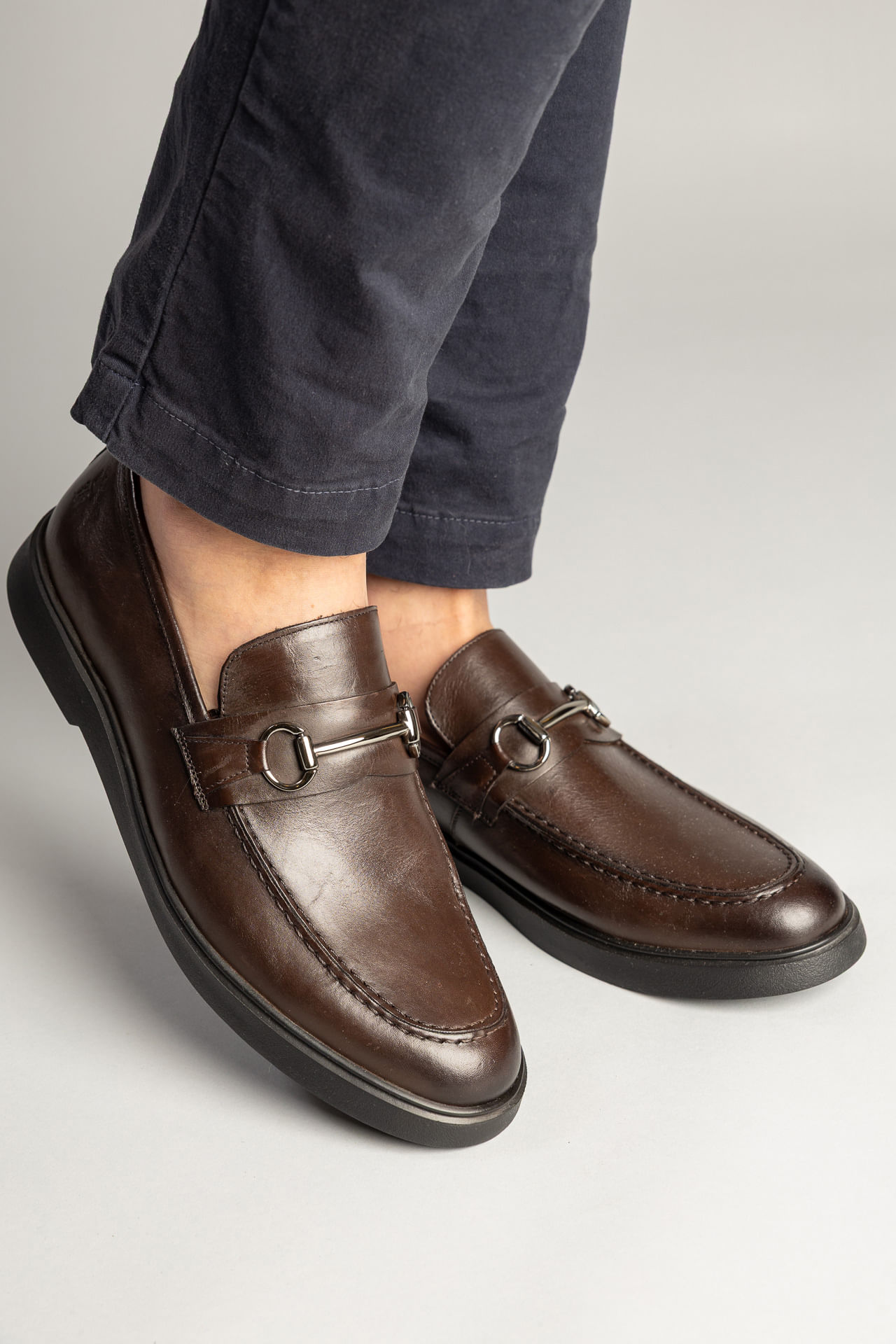 Sapato Mocassim Couro Bridão W26 - Café